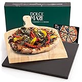 Dolce Mare® Pizza Stone - Piedra para Pizza de Cordierita Horno y la Parrilla - Ladrillo para Pizza...