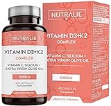 Vitamina D3 y K2 10000 UI - Vitamina D Alta Dosis | Sistema Inmunitario Huesos Músculos | Vitamina...