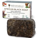 PraNaturals Jabón Negro Africano 200g, Orgánico y Vegano para Todo Tipo de Pieles, de Origen y...