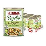 Litoral Vegetal Garbanzos con Espinacas - Plato Preparado Sin Gluten - Pack de 10x425g - Total:...